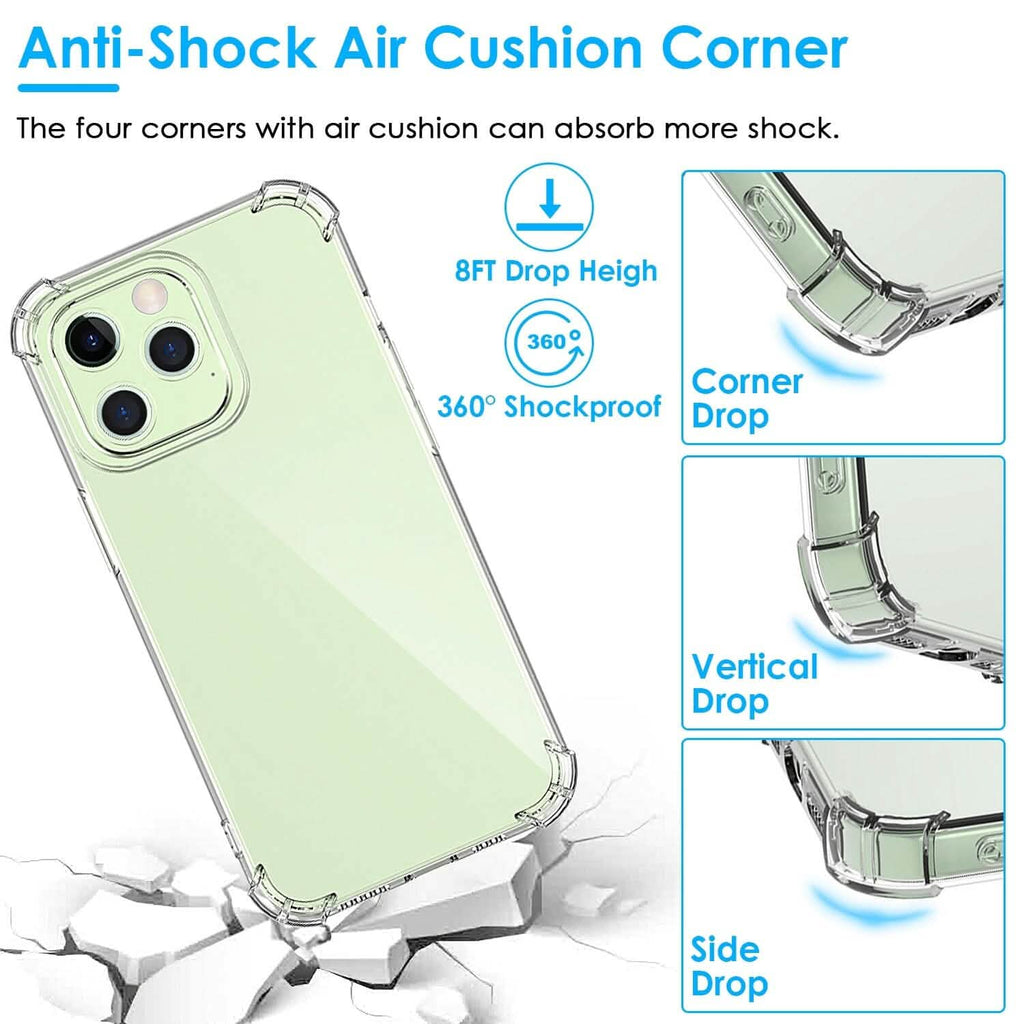 Coque de téléphone transparente antichoc en TPU souple pour iPhone