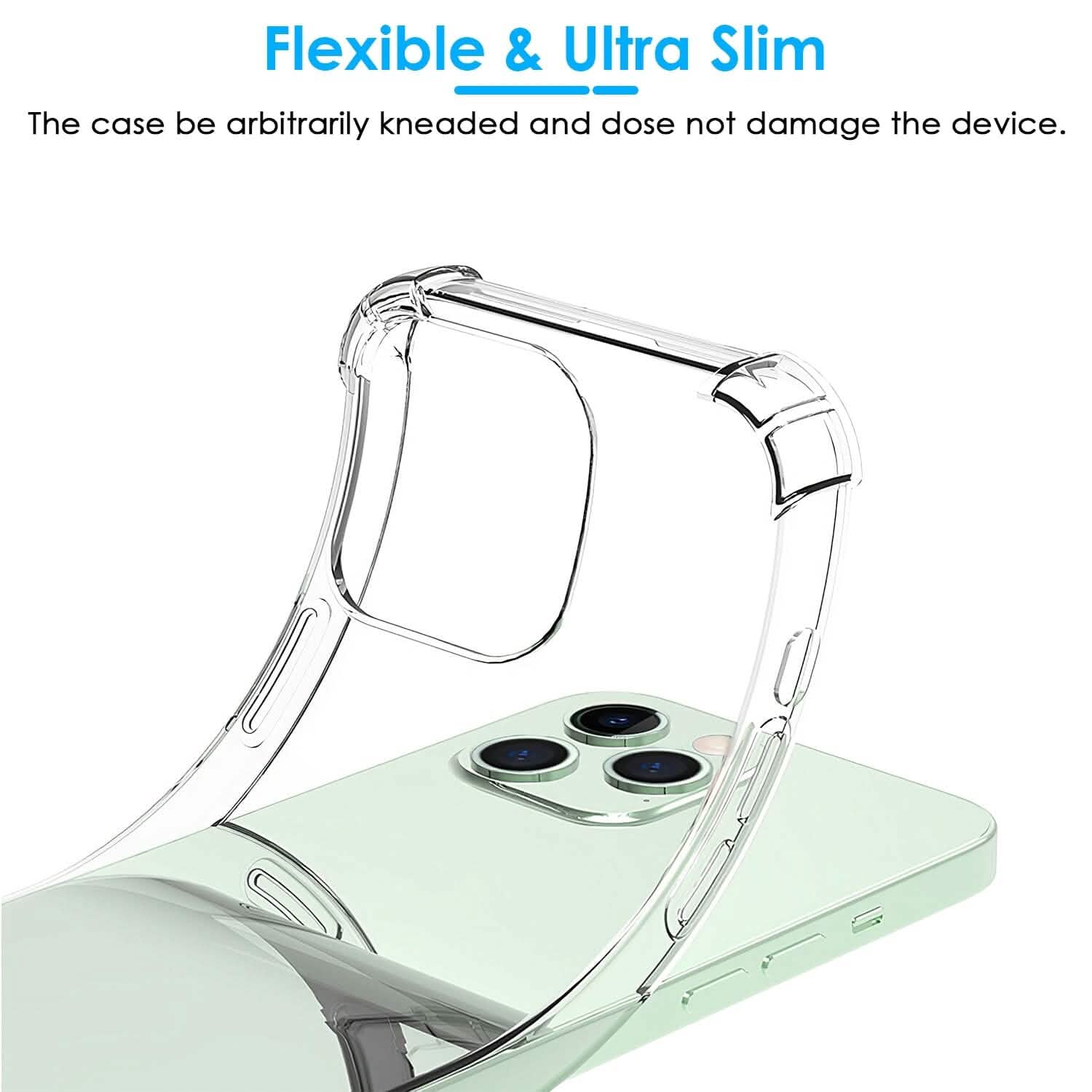 Coque de téléphone transparente antichoc en TPU souple pour iPhone