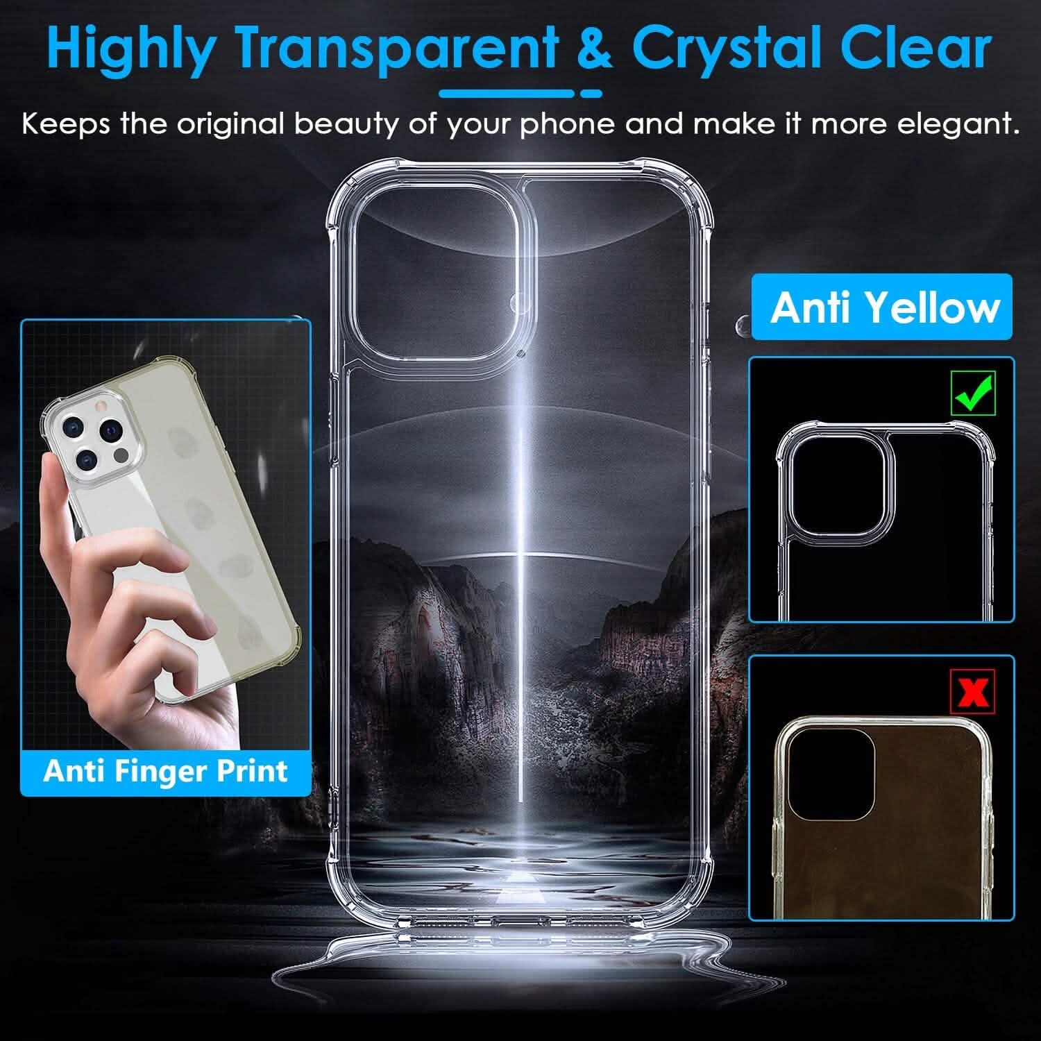 Coque de téléphone transparente antichoc en TPU souple pour iPhone
