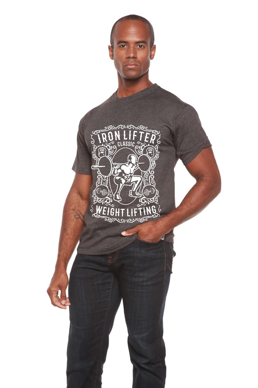 T-shirt graphique Iron Lifter à manches courtes pour homme en viscose de bambou/coton biologique