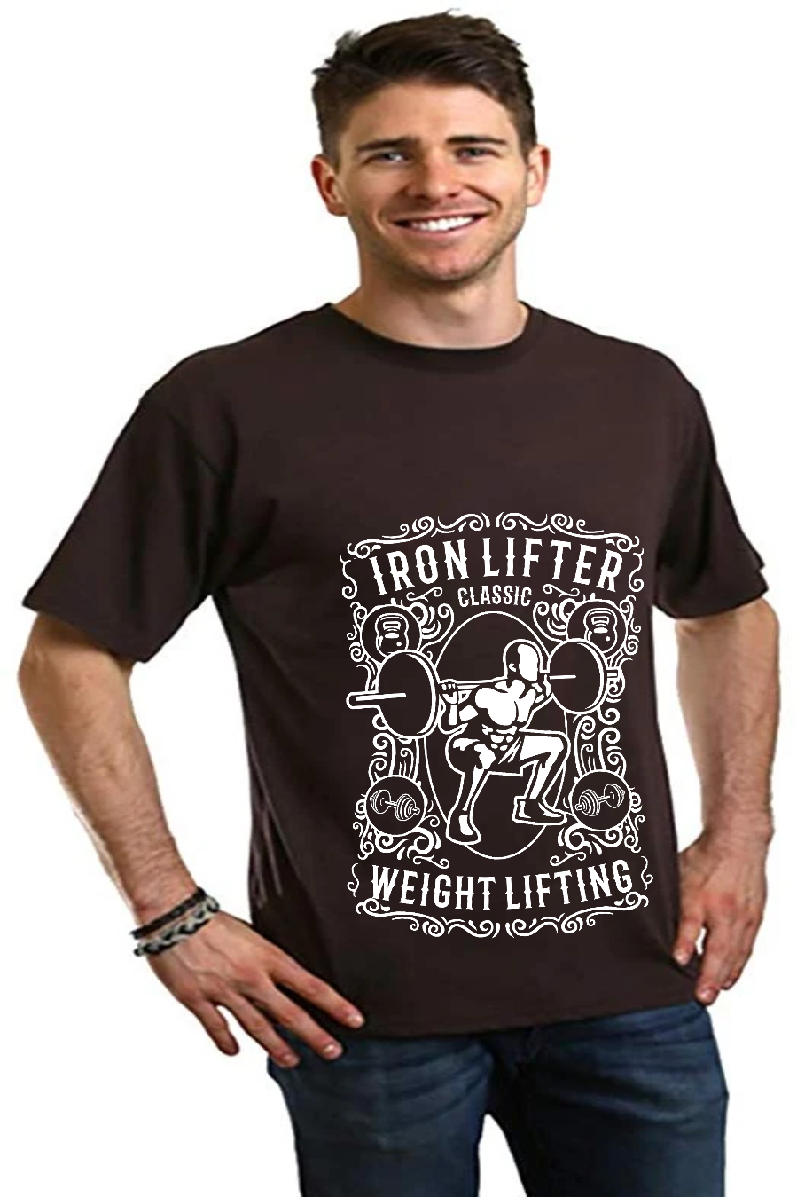 T-shirt graphique Iron Lifter à manches courtes pour homme en viscose de bambou/coton biologique