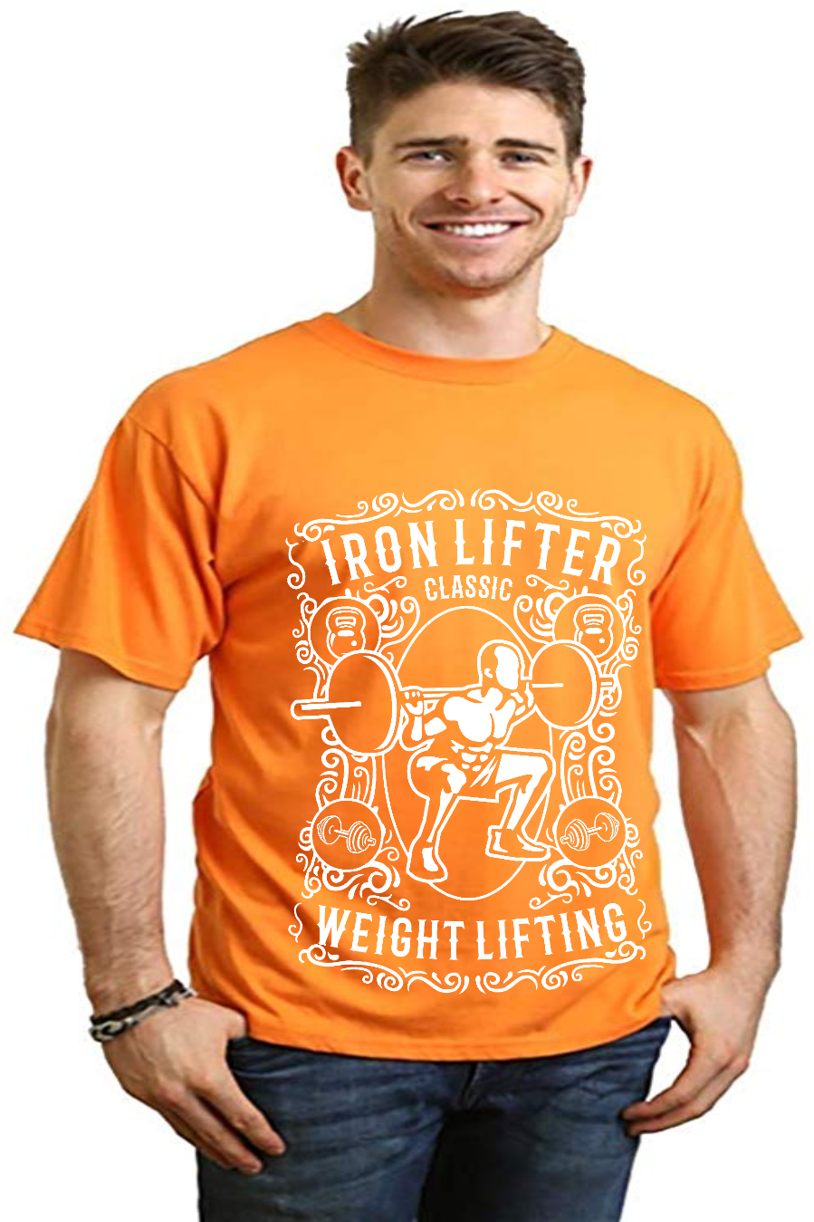 T-shirt graphique Iron Lifter à manches courtes pour homme en viscose de bambou/coton biologique