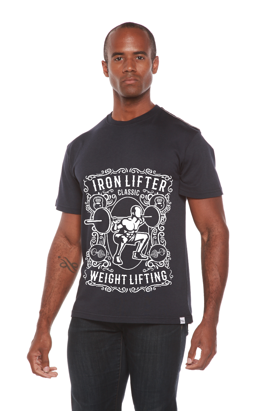 T-shirt graphique Iron Lifter à manches courtes pour homme en viscose de bambou/coton biologique