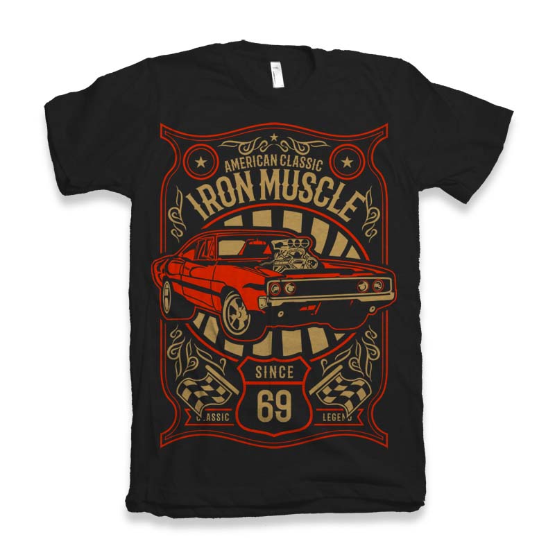 T-shirt graphique à manches courtes pour homme Iron Muscle en viscose de bambou et coton biologique