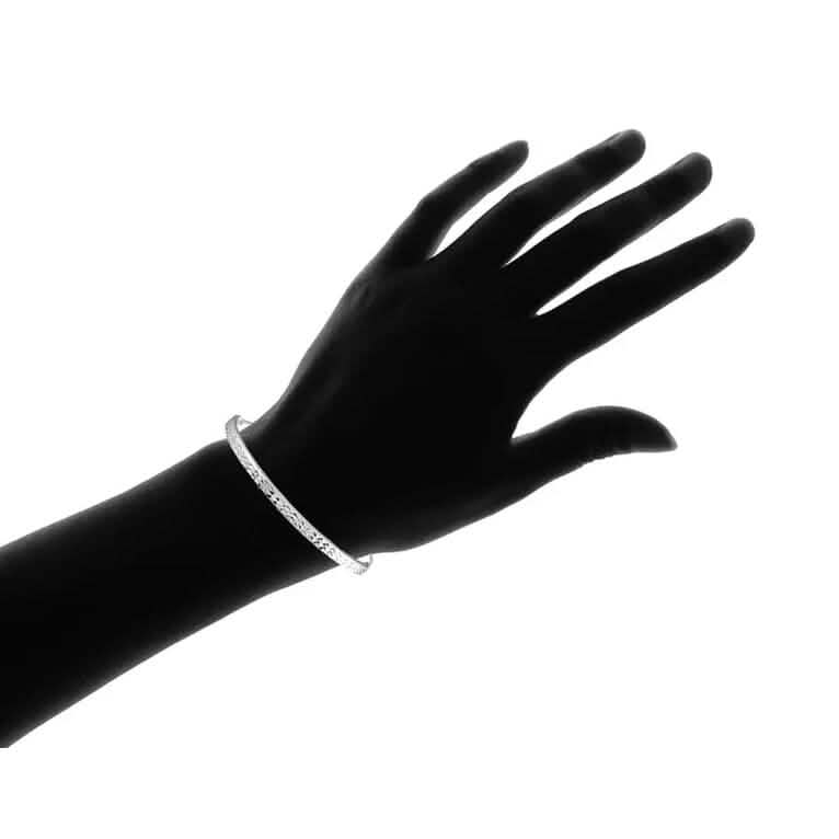 Bracelet jonc ajustable en argent sterling massif italien