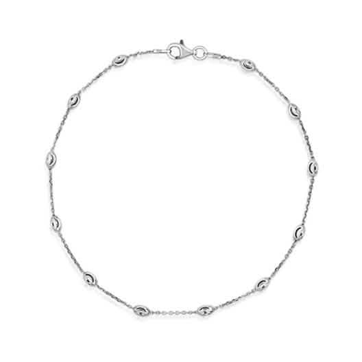 Chaînes de cheville en argent sterling 925 italien de 25 cm