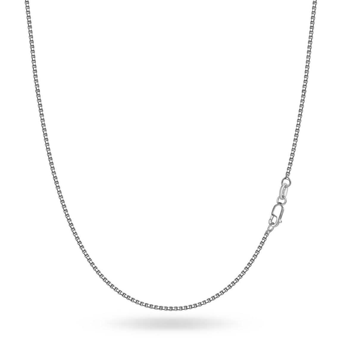 Collier unisexe maille vénitienne italienne en argent sterling 1 mm