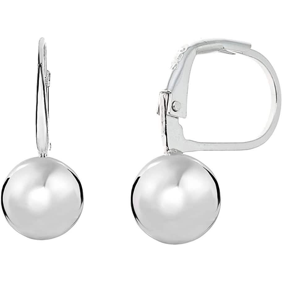 Boucles d'oreilles pendantes en argent sterling italien, boule 6 mm