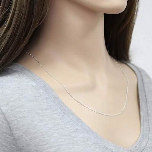 Chaîne Figaro unisexe en argent sterling italien