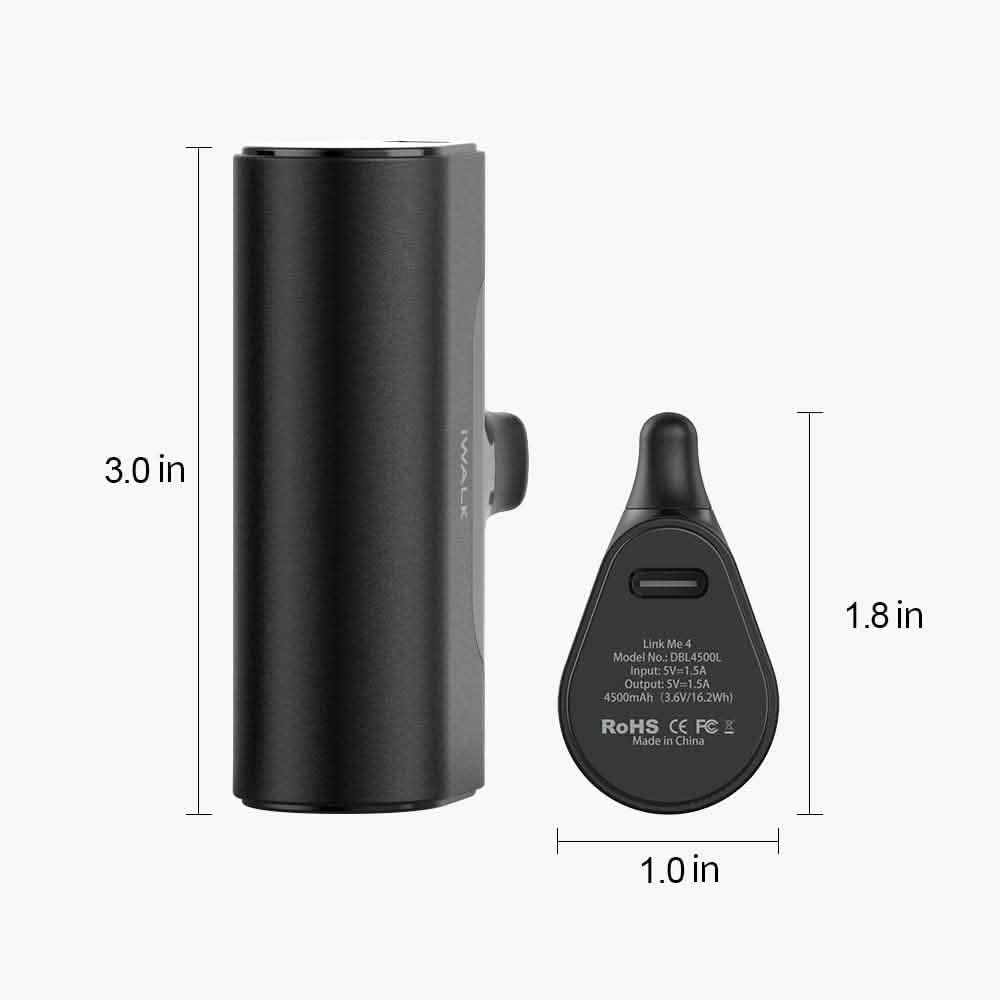 Chargeur portable compact iWALK 4500 mAh Banque d'alimentation ultra-compacte