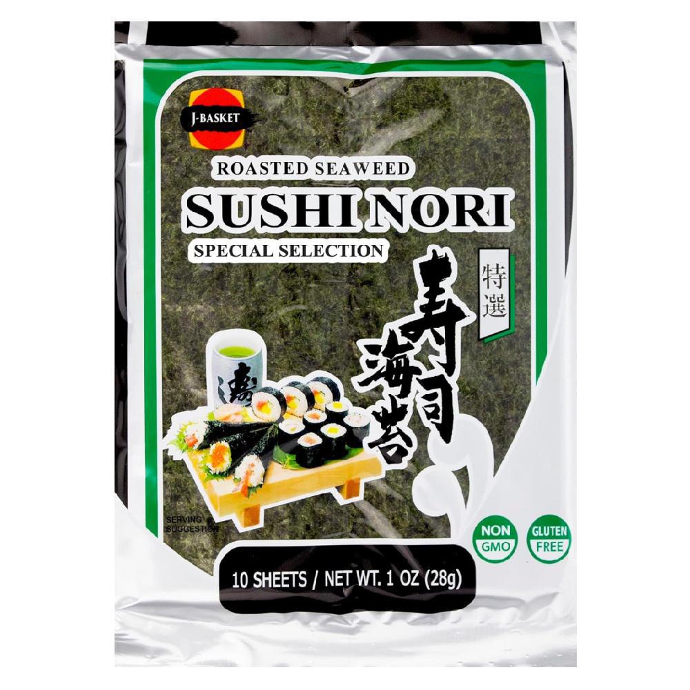 J Basket - Algues grillées « Sushi Nori » (10 pièces | 1 oz)