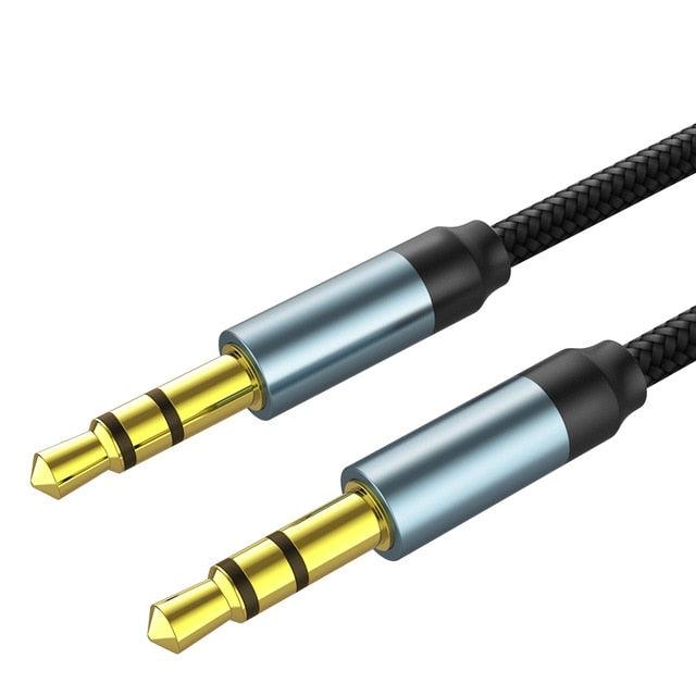 Câble audio Jack mâle-mâle Câble auxiliaire audio pour voiture Casque Stéréo Hi-Fi Cordon AUX blindé Compatible avec téléphones Tablettes Fil de haut-parleur Ligne Câble auxiliaire Haut-parleur 3,5 mm