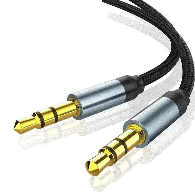 Câble audio Jack mâle-mâle Câble auxiliaire audio pour voiture Casque Stéréo Hi-Fi Cordon AUX blindé Compatible avec téléphones Tablettes Fil de haut-parleur Ligne Câble auxiliaire Haut-parleur 3,5 mm