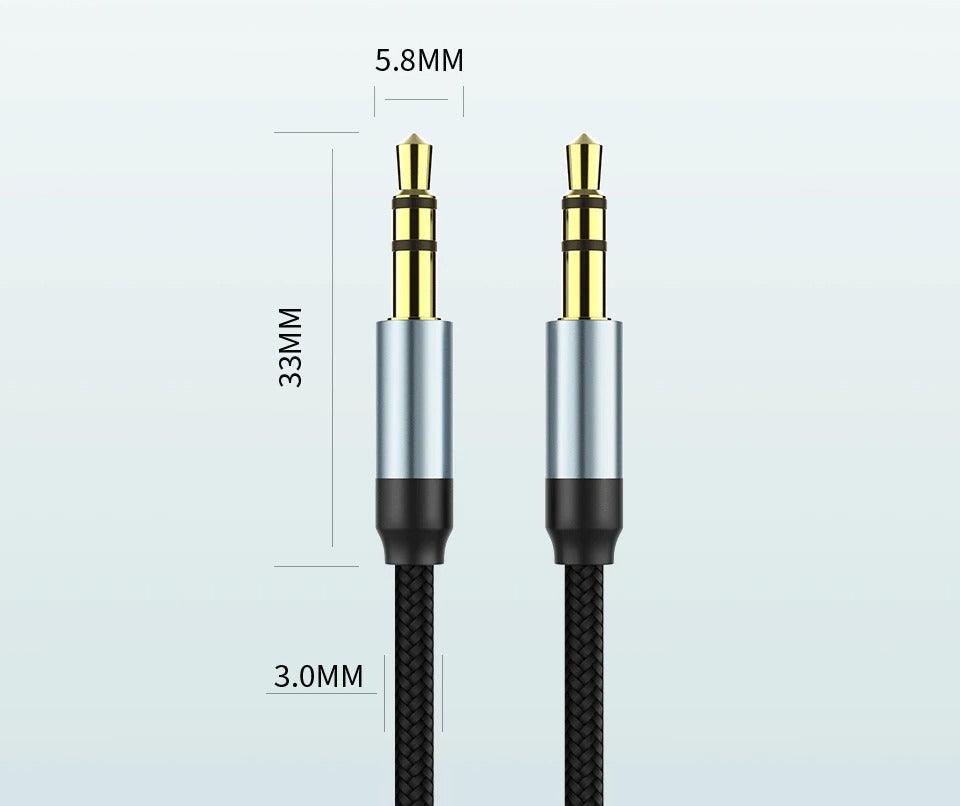 Câble audio Jack mâle-mâle Câble auxiliaire audio pour voiture Casque Stéréo Hi-Fi Cordon AUX blindé Compatible avec téléphones Tablettes Fil de haut-parleur Ligne Câble auxiliaire Haut-parleur 3,5 mm