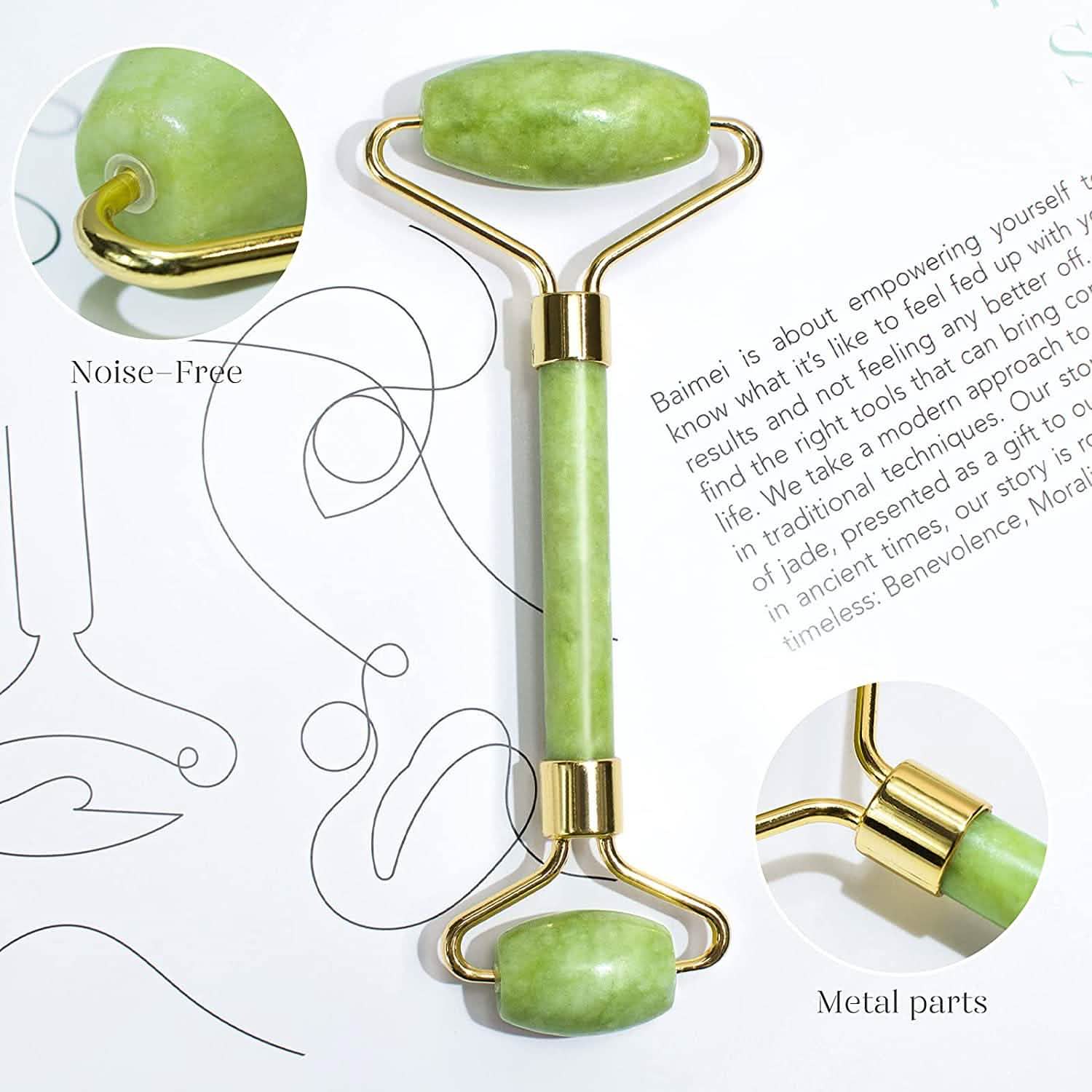 Coffret Jade Roller et Gua Sha Outils de Beauté pour le Visage Masseur Visage et Peau