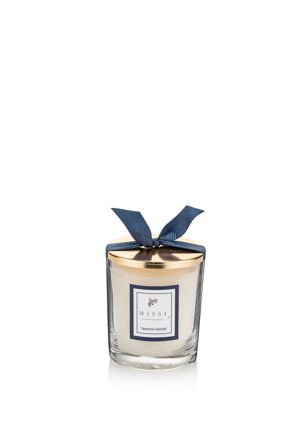 Bougie en Verre Parfumée au Jasmin avec Couvercle en Métal Doré  Bougies Parfumées Longue Durée dans un Récipient en Verre avec Couvercle en Métal Coulées à la Main Mélange de Soja Naturel Sans Additifs Sans Colorant