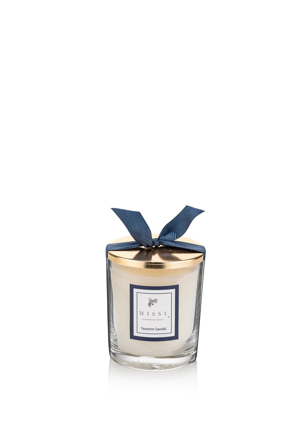 Bougie en Verre Parfumée au Jasmin avec Couvercle en Métal Doré  Bougies Parfumées Longue Durée dans un Récipient en Verre avec Couvercle en Métal Coulées à la Main Mélange de Soja Naturel Sans Additifs Sans Colorant