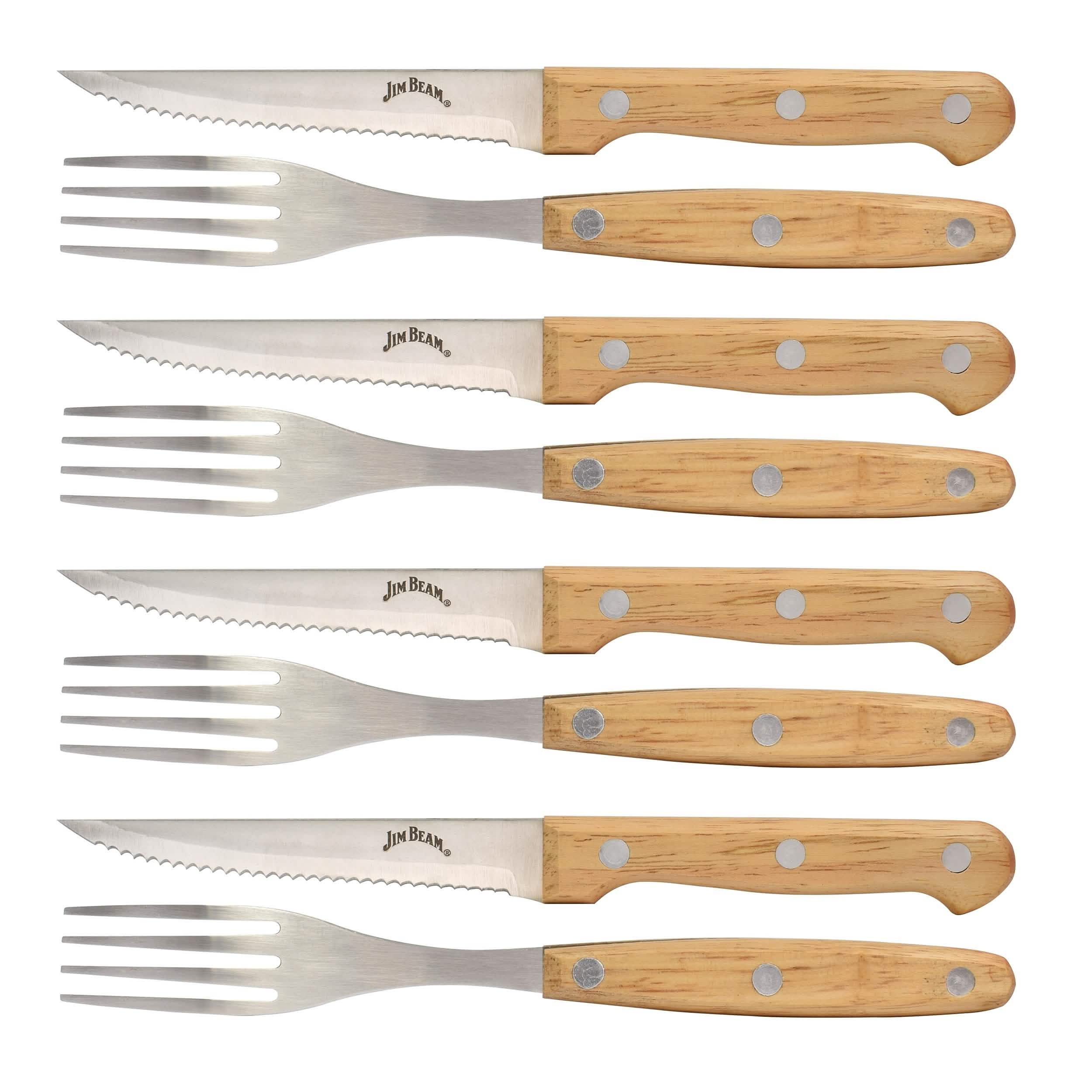 Ensemble 8 pièces : ensemble de couteaux à steak et fourchettes