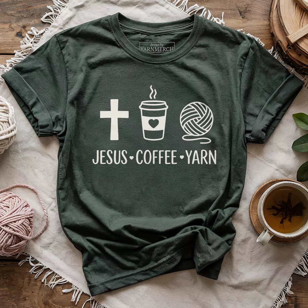 T-shirt Jésus, café et fil