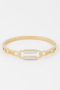 Bracelet à fermoir et chaîne gourmette sertie de pierres