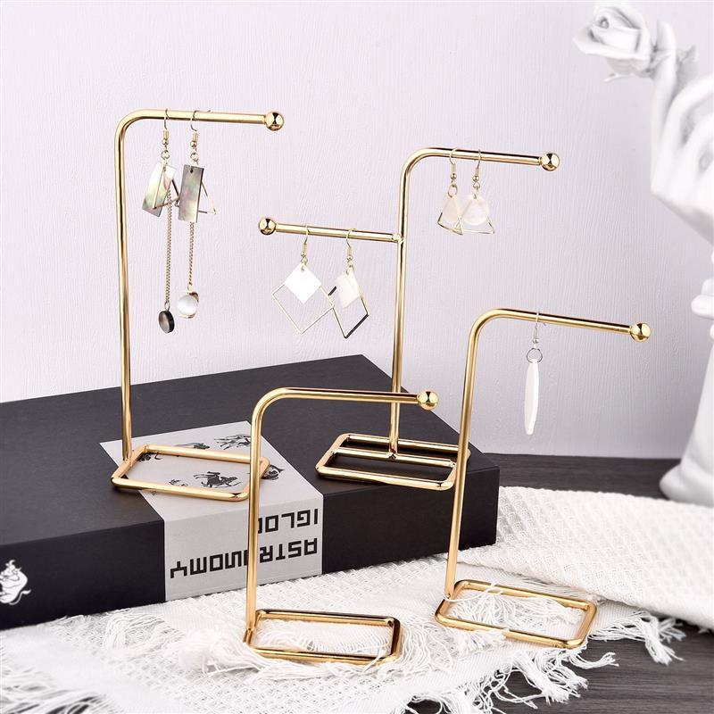 Présentoir à bijoux Porte-boucles d'oreilles en métal Rangement pour bijoux Organisateur de bijoux Porte-boucles d'oreilles Colliers Pendentifs Organisateur Présentoir à bijoux Présentoir à colliers Support en métal plaqué Organisateur de bijoux de table