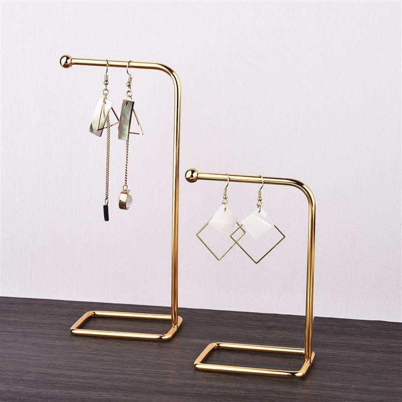 Présentoir à bijoux Porte-boucles d'oreilles en métal Rangement pour bijoux Organisateur de bijoux Porte-boucles d'oreilles Colliers Pendentifs Organisateur Présentoir à bijoux Présentoir à colliers Support en métal plaqué Organisateur de bijoux de table