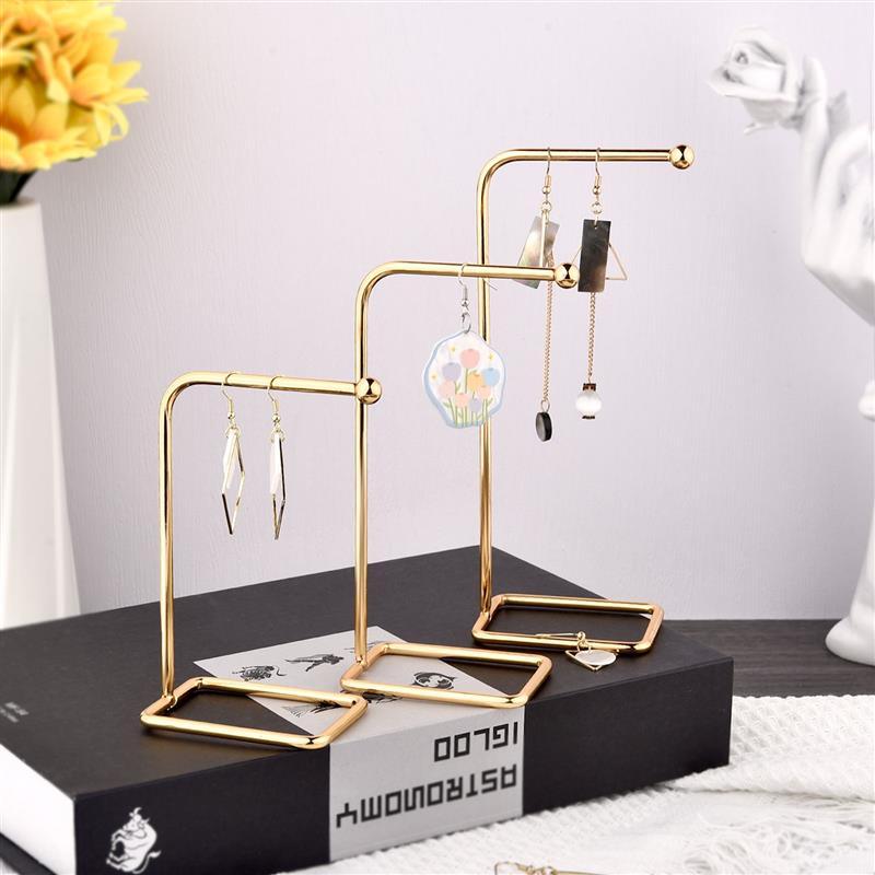 Présentoir à bijoux Porte-boucles d'oreilles en métal Rangement pour bijoux Organisateur de bijoux Porte-boucles d'oreilles Colliers Pendentifs Organisateur Présentoir à bijoux Présentoir à colliers Support en métal plaqué Organisateur de bijoux de table