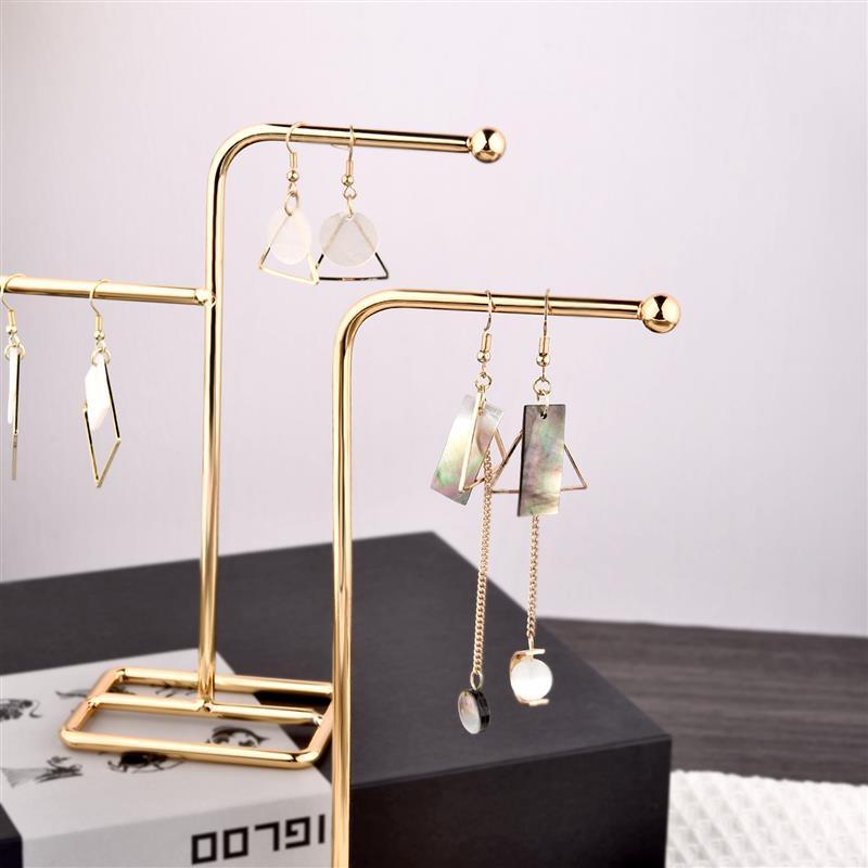 Présentoir à bijoux Porte-boucles d'oreilles en métal Rangement pour bijoux Organisateur de bijoux Porte-boucles d'oreilles Colliers Pendentifs Organisateur Présentoir à bijoux Présentoir à colliers Support en métal plaqué Organisateur de bijoux de table