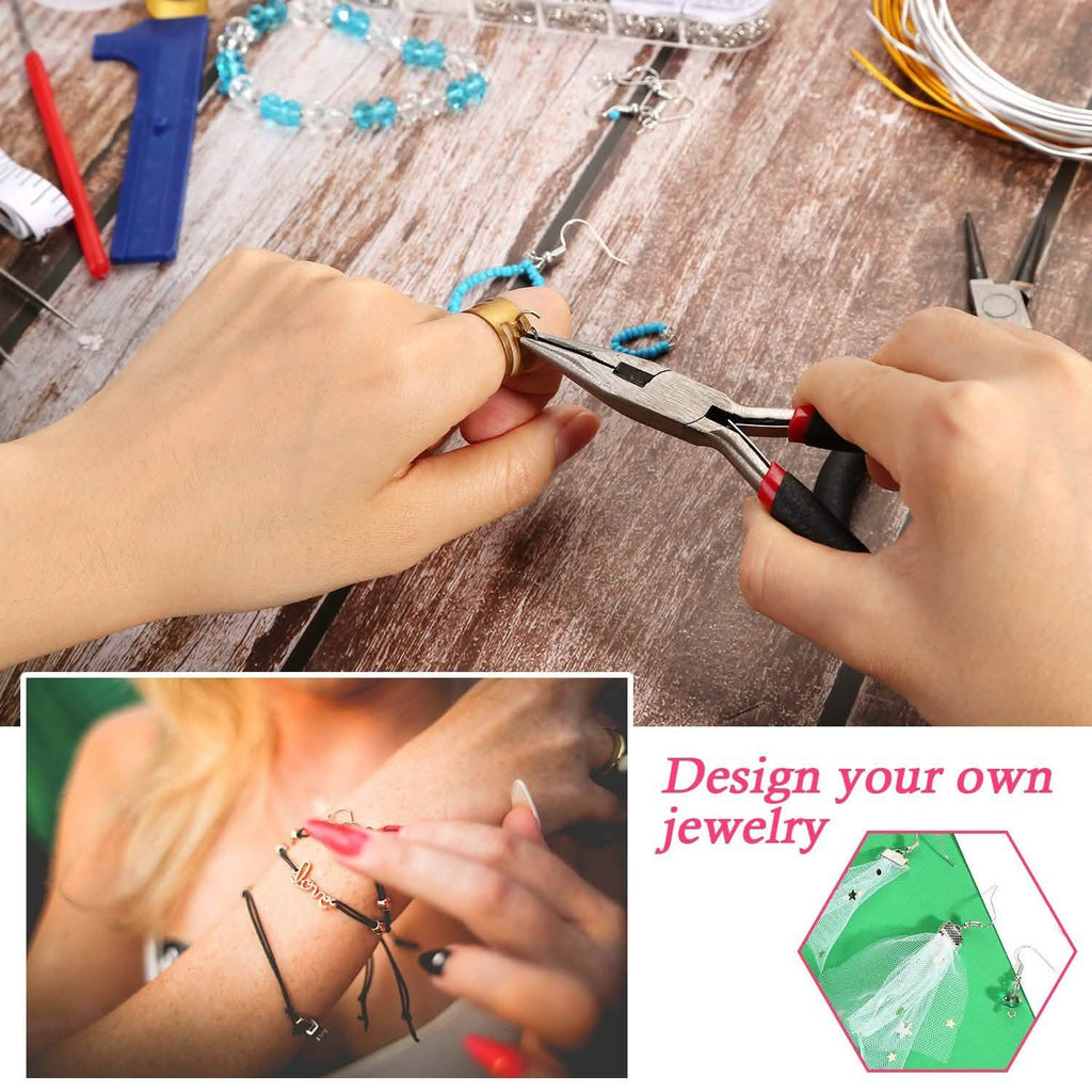 Kit de Matériel de Fabrication de Bijoux Pinces Fermoirs Rubans Tiges à Œillets Crochets de Boucles d'Oreilles pour Bricolage
