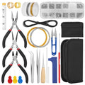 Kit de Matériel de Fabrication de Bijoux Pinces Fermoirs Rubans Tiges à Œillets Crochets de Boucles d'Oreilles pour Bricolage