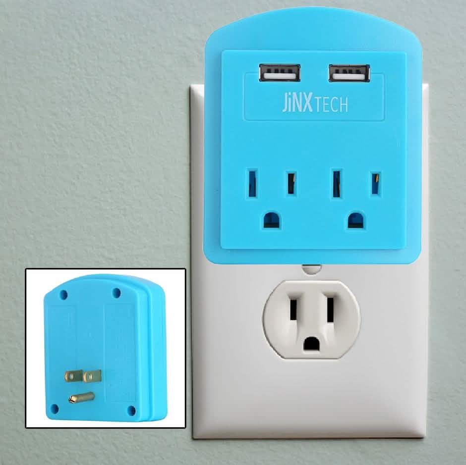 Multiprise murale 2 prises avec double port USB JinxTech