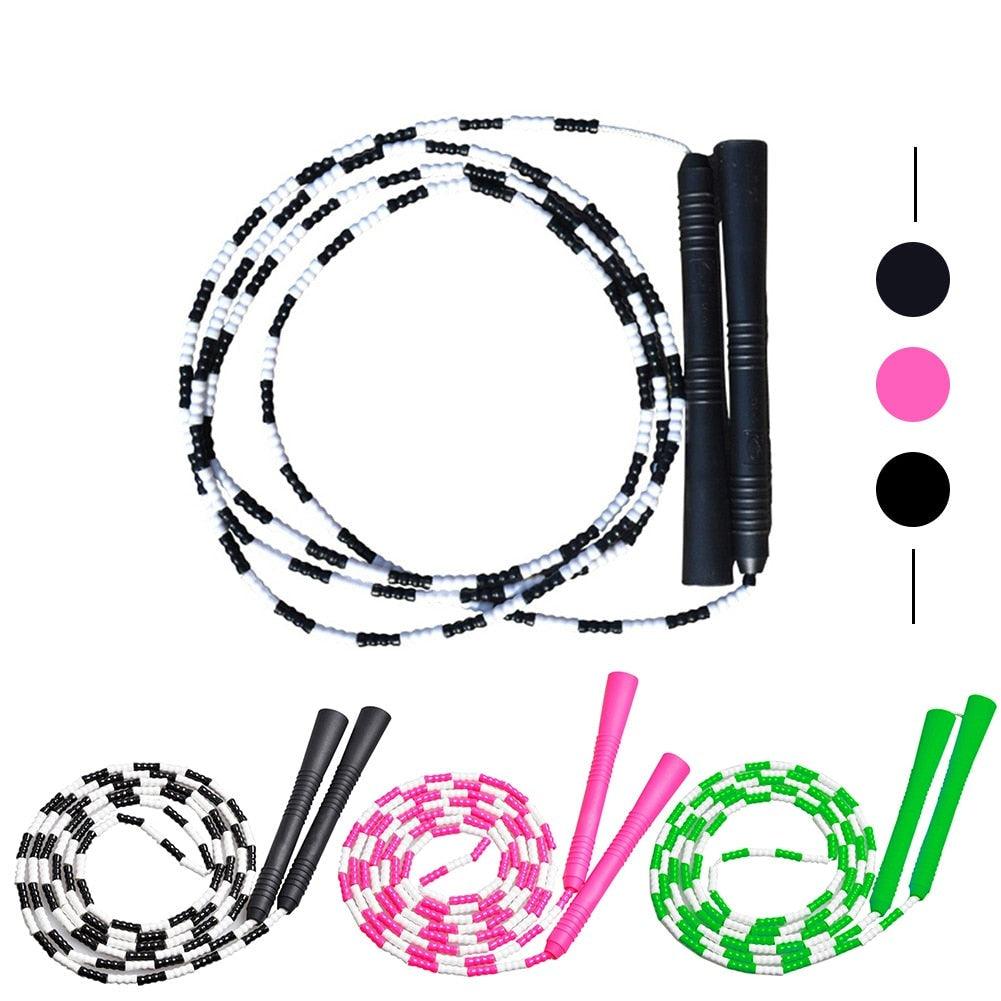 Corde à sauter en PVC, Corde à sauter fantaisie avec perles pour enfants, Entraînement de gymnastique, Corde à sauter d'extérieur pour enfants, adultes et athlètes, Corde à sauter amusante pour toute la famille, pour filles