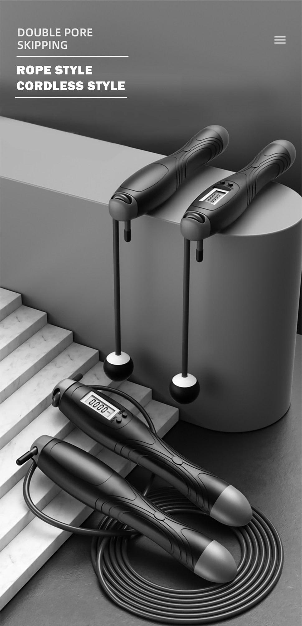 Corde à sauter avec compteur, corde à sauter numérique réglable avec compteur LCD, cordes à sauter numériques, réglage du poids, des calories et du temps, avec rappel sonore, cordes à sauter pour le fitness, l'exercice et la salle de sport.