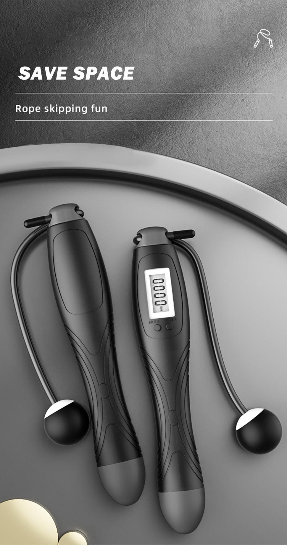 Corde à sauter avec compteur, corde à sauter numérique réglable avec compteur LCD, cordes à sauter numériques, réglage du poids, des calories et du temps, avec rappel sonore, cordes à sauter pour le fitness, l'exercice et la salle de sport.