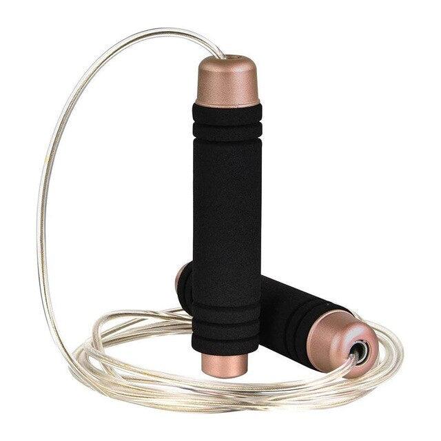 Cordes à sauter lestées rapides en fil d'acier pour le fitness - Corde en fil d'acier avec poignées antidérapantes - Corde à sauter pour l'entraînement, la boxe, la gym et le fitness