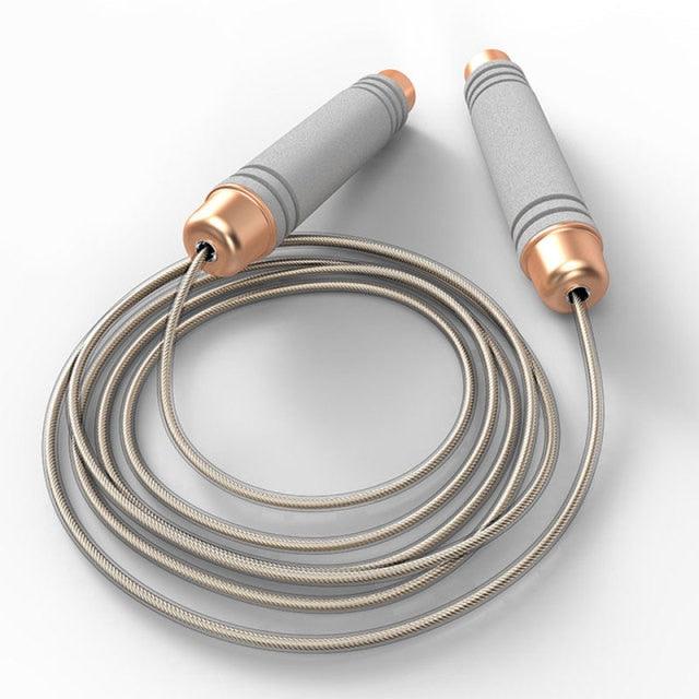 Cordes à sauter lestées rapides en fil d'acier pour le fitness - Corde en fil d'acier avec poignées antidérapantes - Corde à sauter pour l'entraînement, la boxe, la gym et le fitness