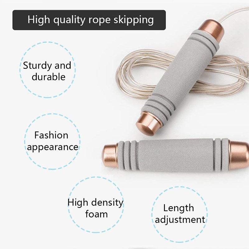 Cordes à sauter lestées rapides en fil d'acier pour le fitness - Corde en fil d'acier avec poignées antidérapantes - Corde à sauter pour l'entraînement, la boxe, la gym et le fitness