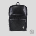 Sac à dos en cuir noir Chrome Hearts avec patchs en croix