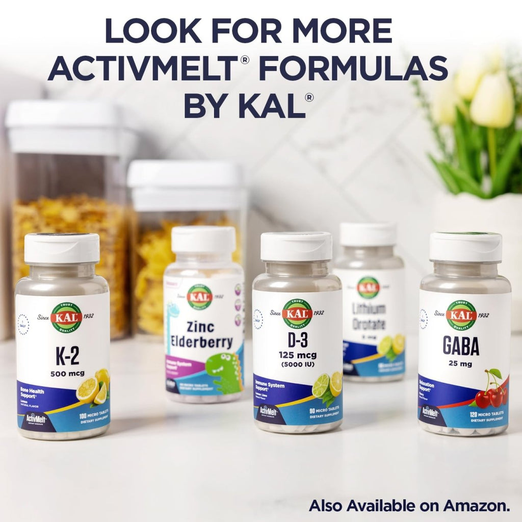 KAL L-Theanine ActivMelt 25mg Pineapple 120 Micro Tablets PN
