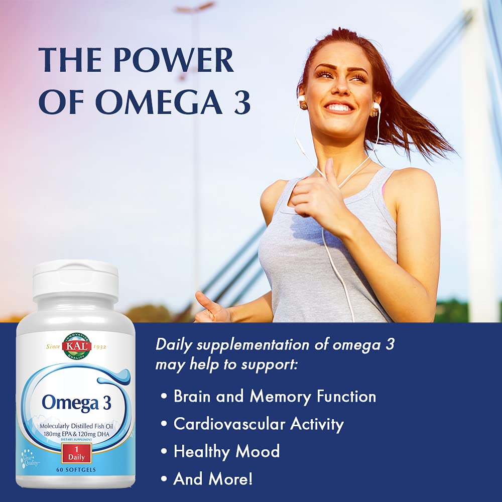 KAL Omega 3 180mg EPA, 120mg DHA (60 CT, 120 Serv)