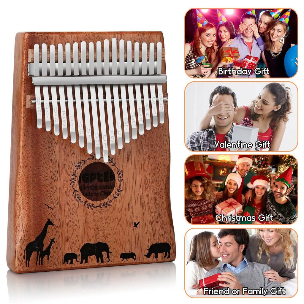 Kalimba 17 touches piano à pouce avec marteau d'accordage