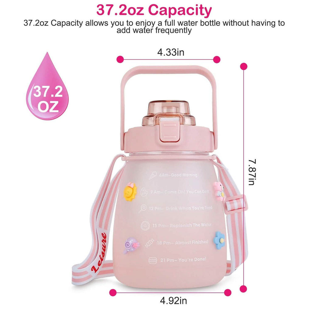 Bouteille d'eau Kawaii avec paille
