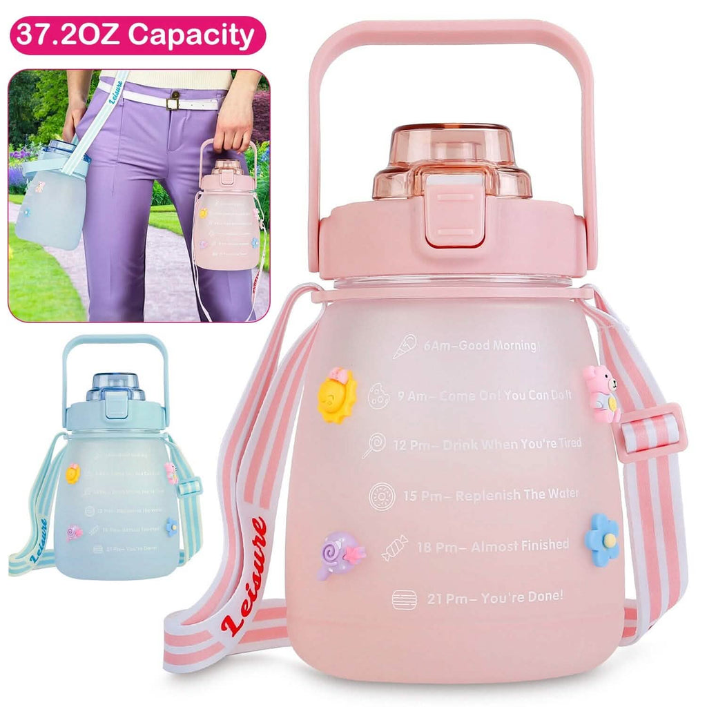 Bouteille d'eau Kawaii avec paille