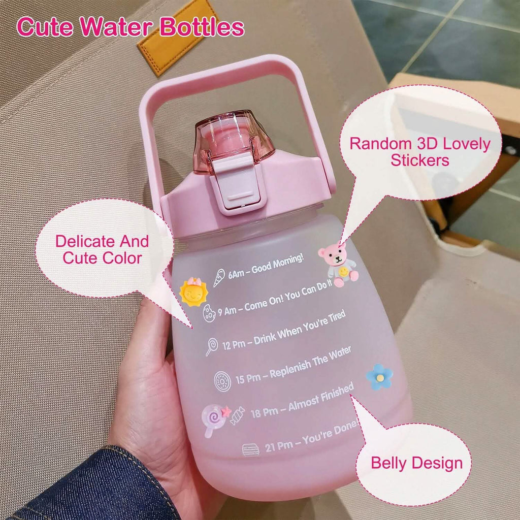 Bouteille d'eau Kawaii avec paille