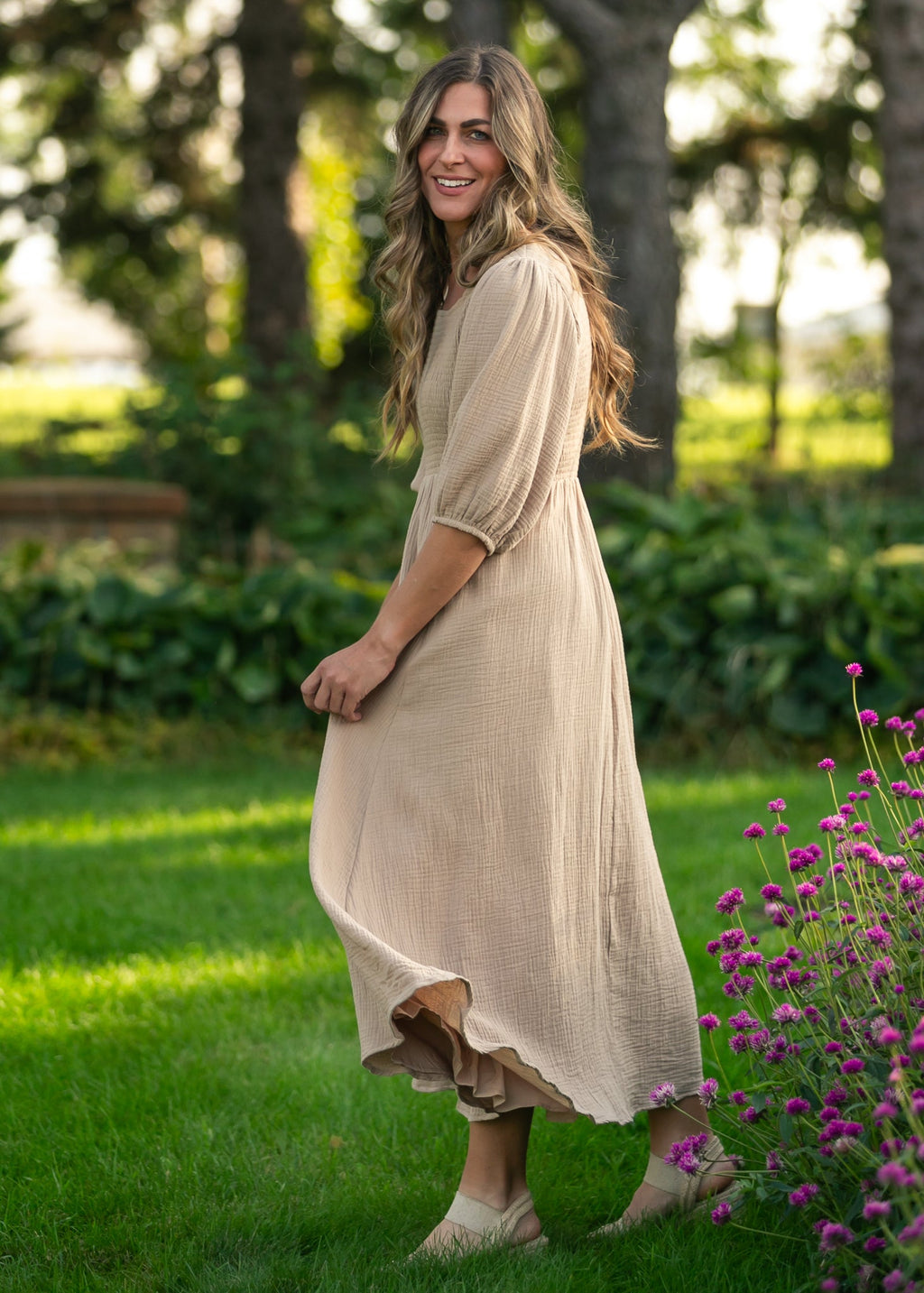 Robe en gaze à bustier smocké Kayleen Tan - VENTE FINALE