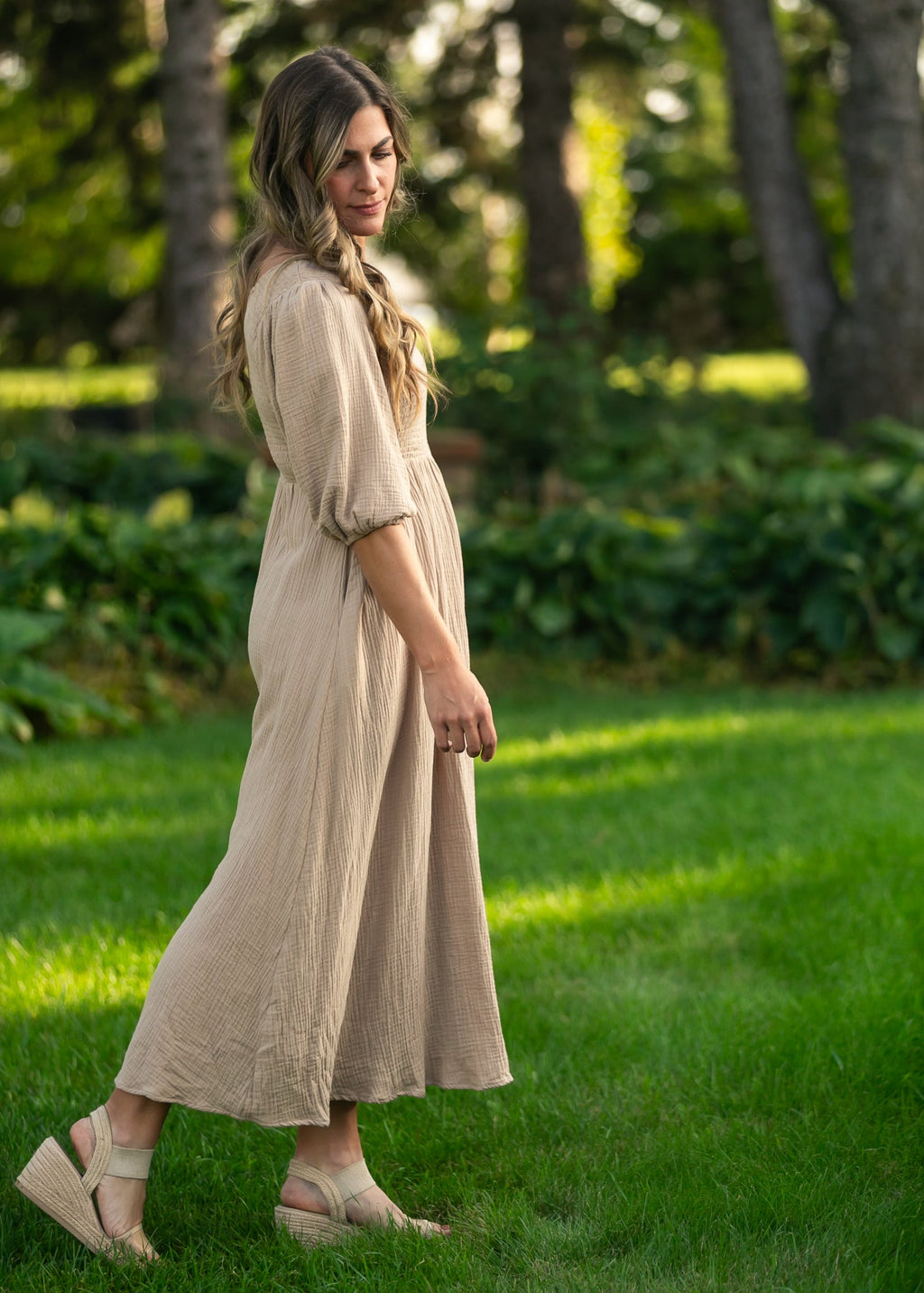 Robe en gaze à bustier smocké Kayleen Tan - VENTE FINALE