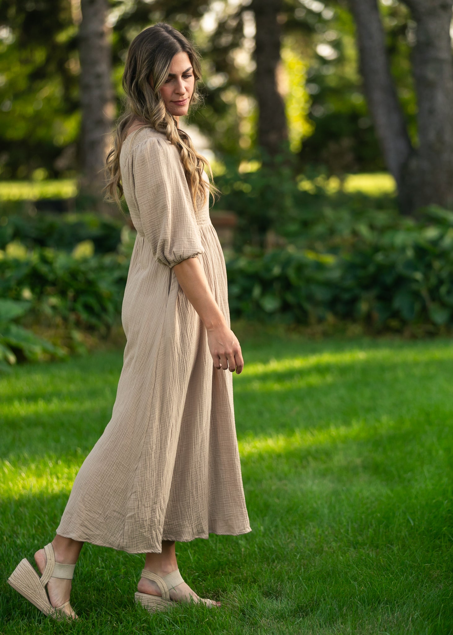 Robe en gaze à bustier smocké Kayleen Tan - VENTE FINALE