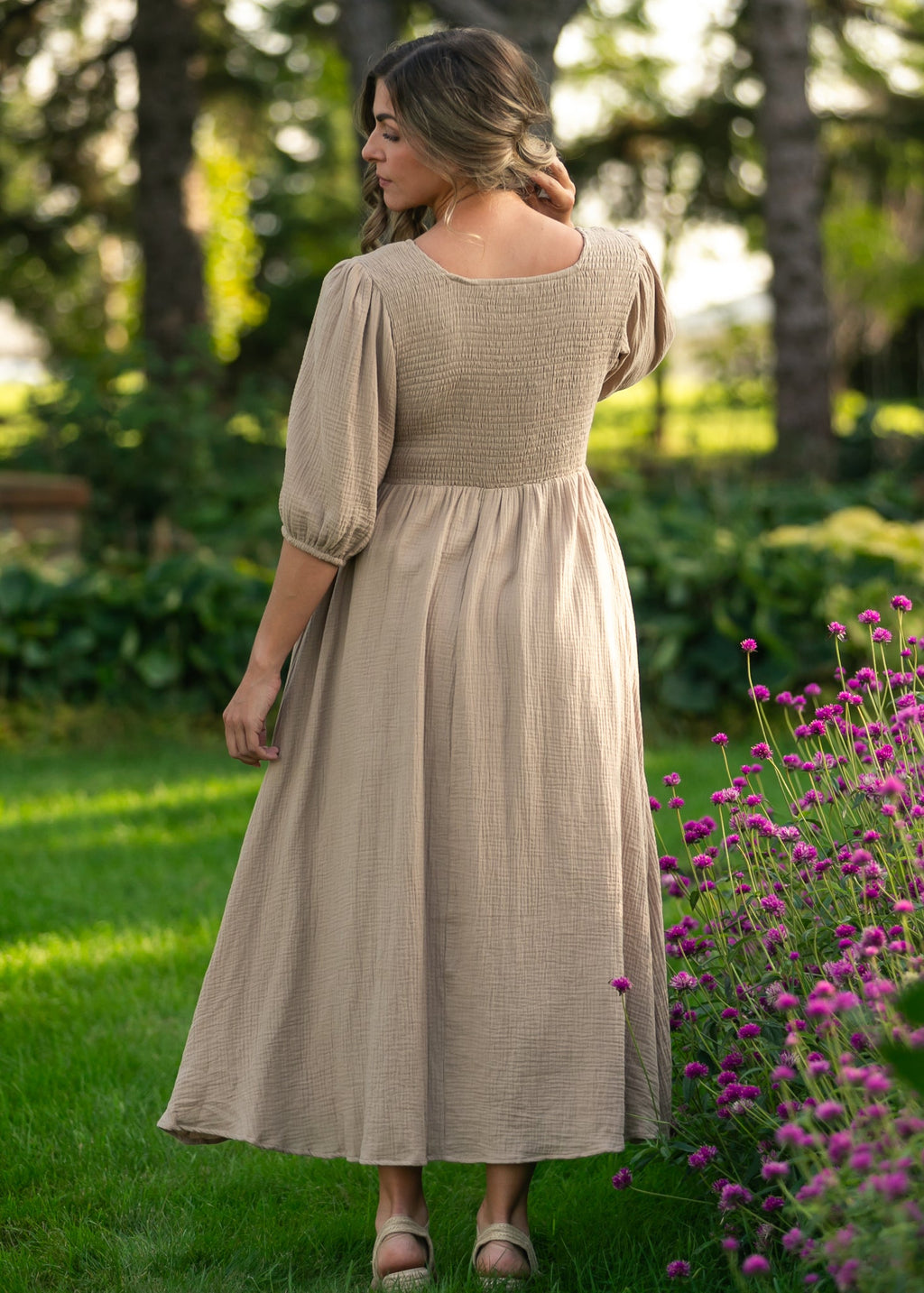 Robe en gaze à bustier smocké Kayleen Tan - VENTE FINALE