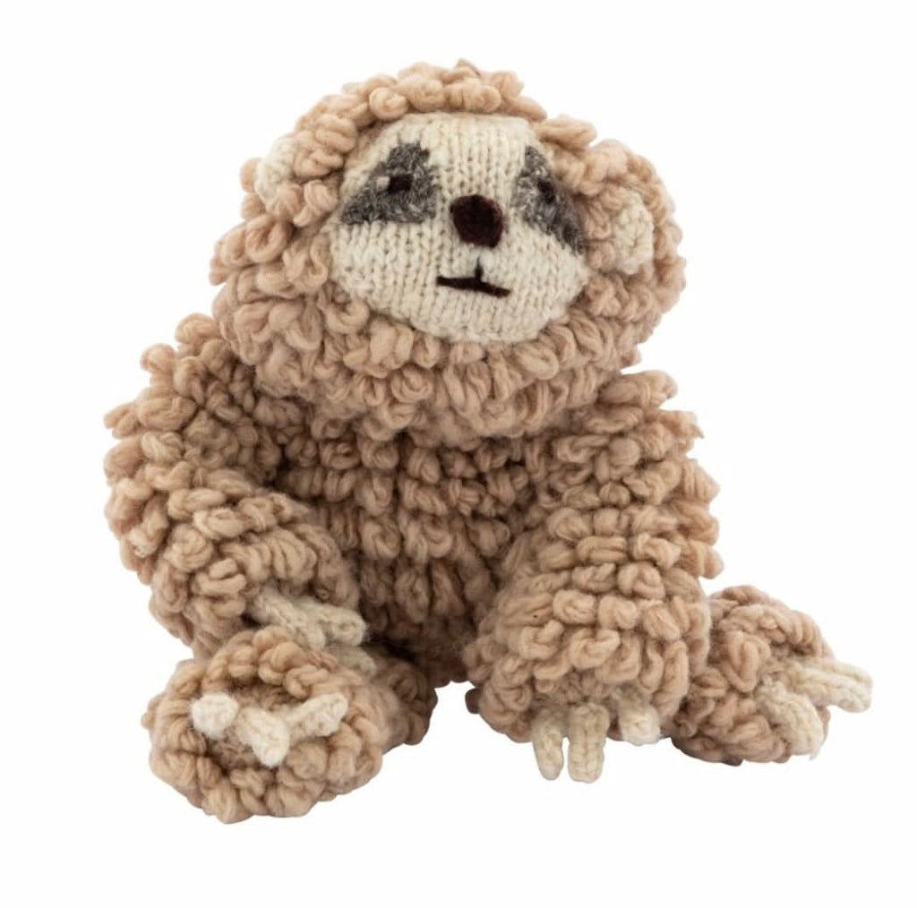 Peluche tricotée en laine | Sam le paresseux