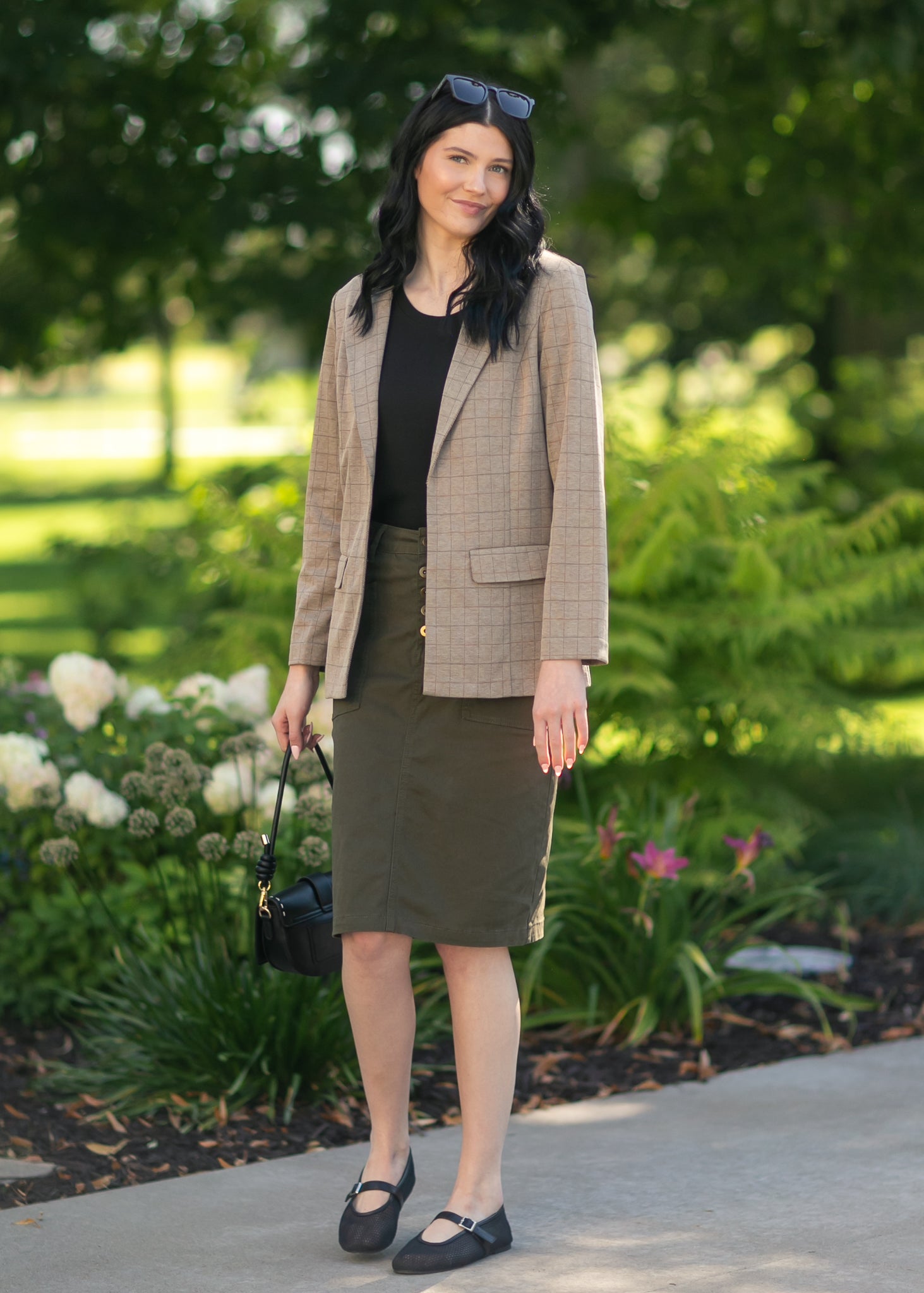 Jupe-midi en jean Kennedy Olive